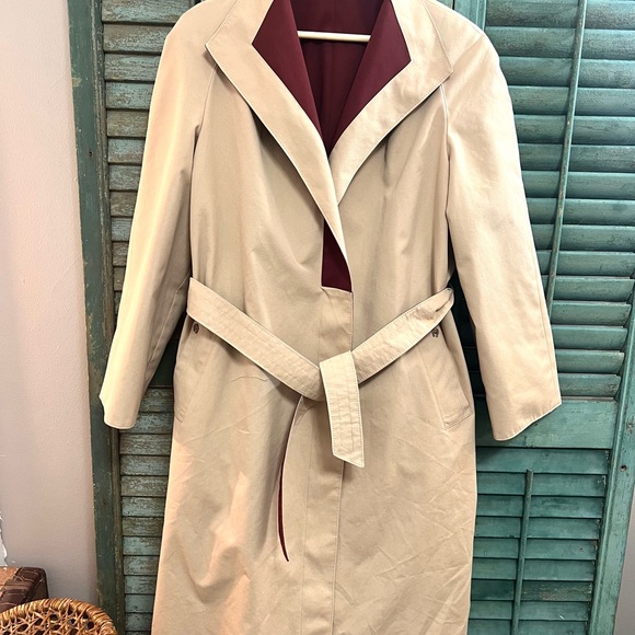 Vintsge aigner coat reversible long trench size 12 - Picture 2 of 7